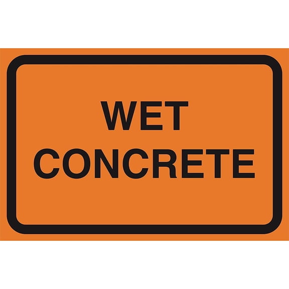New Tin Sign Retro Wet Concrete Orange Road Street Construction Area Work Zone Aluminum Metal Sign for Men, Women, Unisex 8x12 Inch