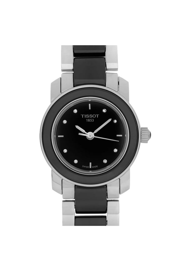 New Tissot T-Trend 28mm Steel Ceramic Diamond Quartz Watch T064.210.22.056.00