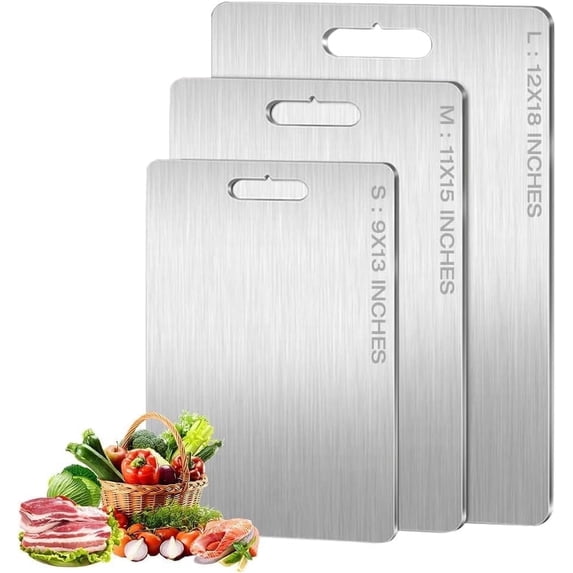 New Titanium Cutting Boards - 100% Pure Titanium Cutting Boards for Kitchen - Cutting Edge Hygiene & Durability, Double Sided Medical-grade Titanium Cutting Mat from Japan