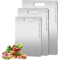 New Titanium Cutting Boards - 100% Pure Titanium Cutting Boards for Kitchen - Cutting Edge Hygiene & Durability, Double Sided Medical-grade Titanium Cutting Mat from Japan (15 x 11 in)