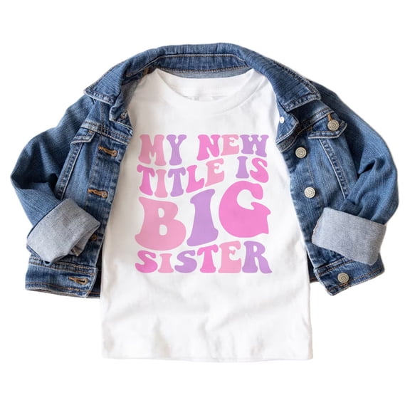 My New Title Is Big Sister Toddler Shirt - Retro New Big Sis Purple Kid'S Clothing - Birth Announcement - Boho Toddler & Youth Tee TODDLER SHORT SLEEVE TEE BELLA CANVAS 3001T