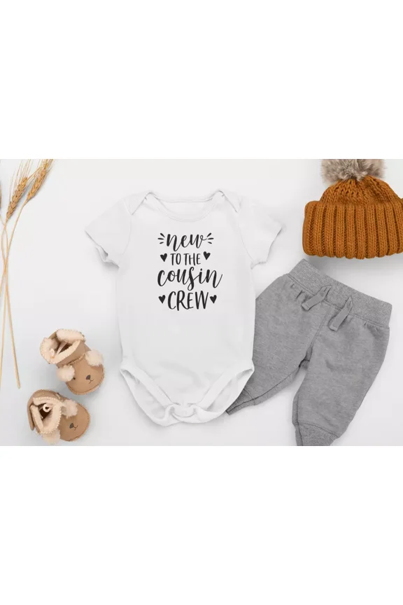 New To The Cousin Crew Baby Vest, New To Crew Vest, Cousin, Baby Cousin Bodysuit Cute Baby Onesie, BABY BODYSUIT LAT 4424