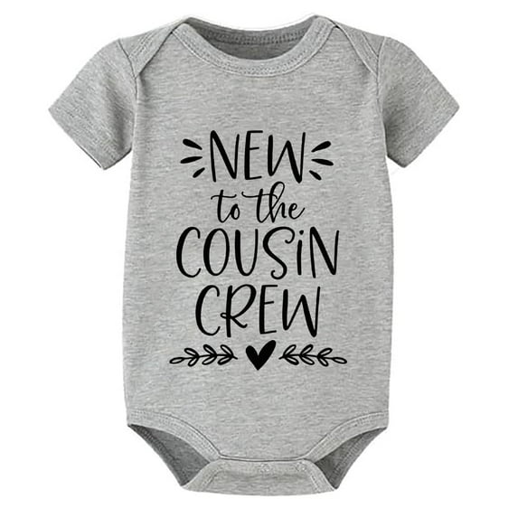 New To The Cousin Crew Cute Rompers for Girls Short Sleeve Baby Girl White Romper White Baby Boy Clothing 0-3 Months
