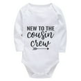 thumbnail image 1 of New To The Cousin Crew New Born Baby Boys Clothes Long Sleeve Gender Neutral Onsies White Baby Bodysuit Boy, 1 of 2