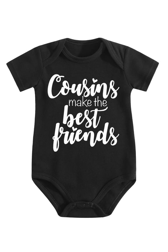 New To The Cousin Crew Newborn Little Cousin Cousin Crew Bodysuit For Babies Big Cousin Infa Black-style 3-6M