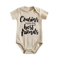 thumbnail image 1 of New To The Cousin Crew Newborn Little Cousin Cousin Crew Bodysuit For Babies Big Cousin Infa Light Apricot-style-1 9-12M, 1 of 5