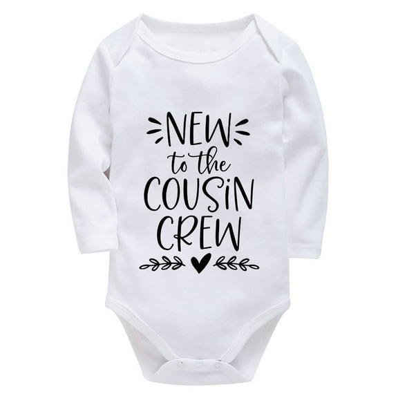 New To The Cousin Crew Plain Onesie Long Sleeve Baby Boys Romper White 6-9 Month Romper Boy