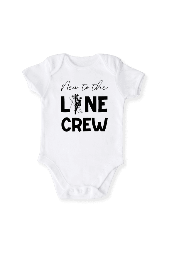New To The Line Crew Baby Bodysuit, Newborn Outfit, Baby Clothes, Gift for Children 0-3m White