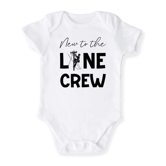 New To The Line Crew Baby Bodysuit, Newborn Outfit, Baby Clothes, Gift for Children 3-6m White