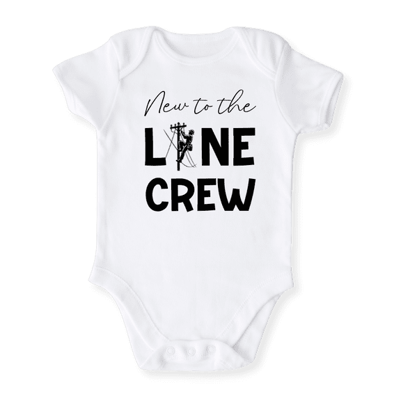 New To The Line Crew Baby Bodysuit, Newborn Outfit, Baby Clothes, Gift for Children 3-6m White