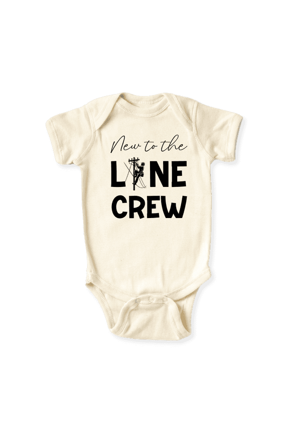 New To The Line Crew Baby Bodysuit, Newborn Outfit, Baby Clothes, Gift for Children 6-9m Natural