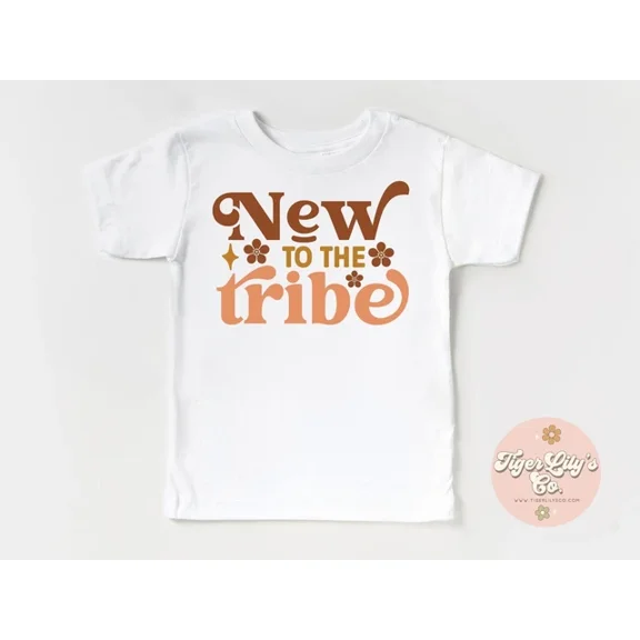 New To The Tribe Toddler T-Shirt-Boho Retro Family Announcement Kid'S Tee TODDLER SHORT SLEEVE TEE BELLA CANVAS 3001T
