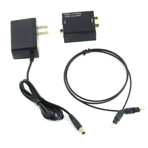 New Toslink Optical Coaxial Digital To Rca Analog Audio Converter Adapter +Cable
