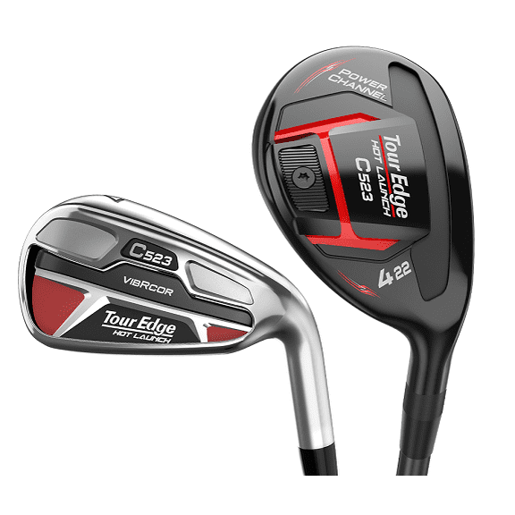 New Tour Edge Golf Hot Launch C523 Combo Irons #4,#5 Hybrids, 6-PW Stiff Flex (Graphite/Steel)