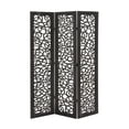 thumbnail image 1 of New Traditional WOOD THREE PANEL SCREEN -BLACK, 1 of 3