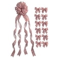 thumbnail image 1 of New Traditions Large Glitter Candy Cane Stripe Ribbon Christmas Tree Topper Bow and 12 Mini Bows, 13 Pieces, 1 of 5