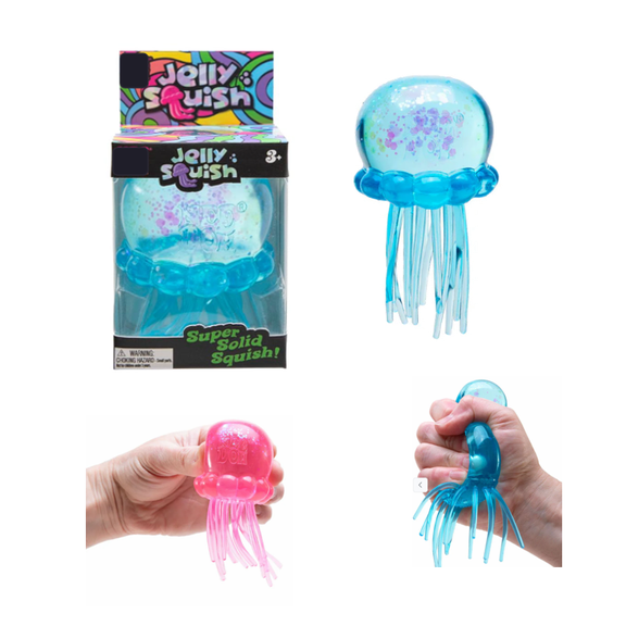 New Translucent Jellyfish Squishy Drops- Sparkly Dough-Filled Squishy for Desk & Office Relief