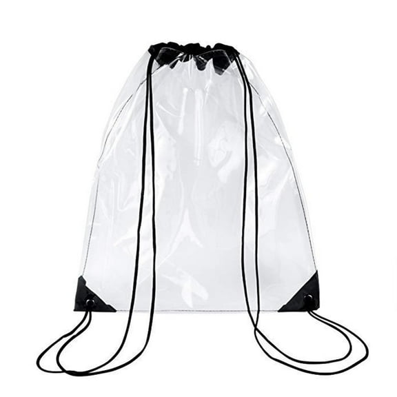 New Transparent Drawstring Backpack School Gym Bag Sport Pack