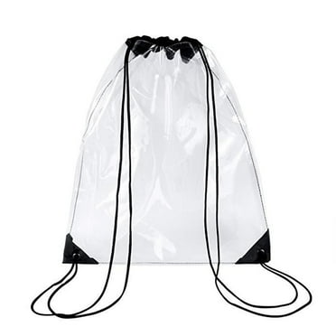 New Transparent Drawstring Backpack School Tote Gym Bag Sport Pack
