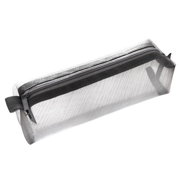 New Transparent Pencil Case with Mesh Small and Fresh Large Capacity Stationery Student Universal Pencil Case