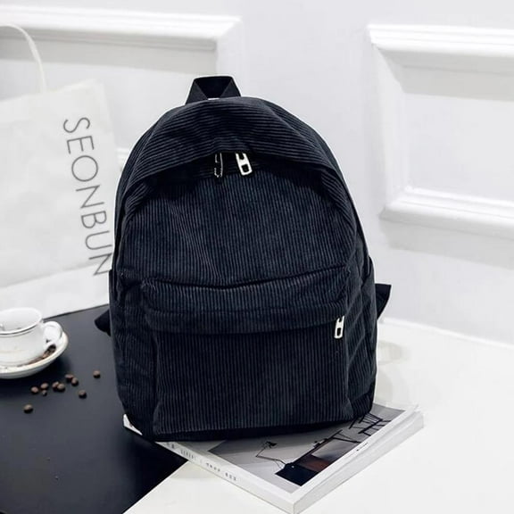 New Trend Backpack Fashion Women Corduroy Backpack College Women Solid Color School Backpack Travel Shoulder Bags For Teenagers