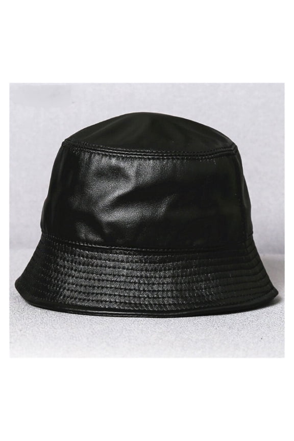 New Trend Genuine Leather Hat Women Bucket Hats Autumn Elegant Leather Cap Couple Black Caps Men& Flat Cap ,Soft Feel