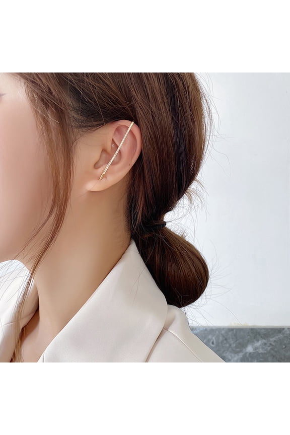 New Trend Line Crystal Flash Diamond Zircon Pierced Earrings