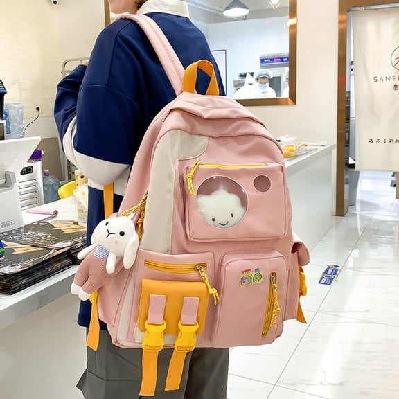 New Trend Personality Outdoor Color Backpack Leisure,Pink