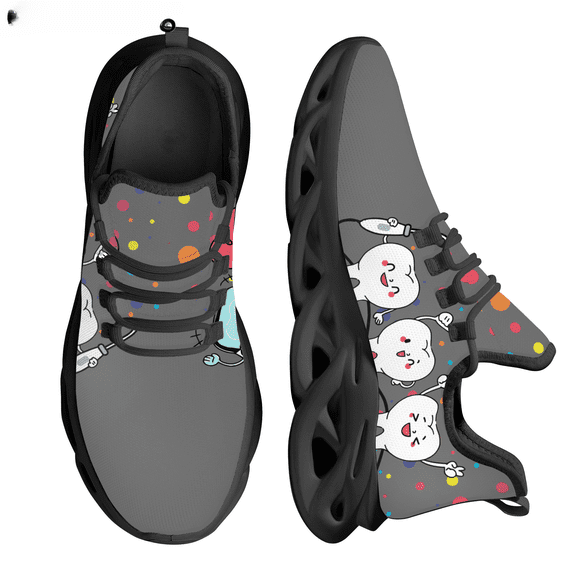 New Trend Women Flats Cartoon Dentist Tooth Pattern Casual Shoes Breathable Mesh Female Sneakers Zapatos Mujer 2022