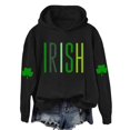 thumbnail image 1 of New & Trending!FUNUONY St. Patrick's Day Womens Hoodies Women's Long Sleeved St. Day Printed American Flag Hooded Top Black L, 1 of 4