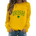 thumbnail image 1 of New & Trending!FUNUONY St Patricks Day Shirt Women's Casual Autumn Hoodless Fashion Printed Sweatshirt Yellow L, 1 of 4