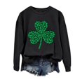 thumbnail image 1 of New & Trending!FUNUONY St Patricks Day Shirt Women's St. Pa Trick's Day Sh Amrock Casual Sweatshirt Black L, 1 of 4