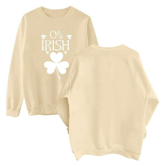 New & Trending!FUNUONY St Patricks Day Shirt Women's Witch of Destruction Print Hoodless Sweatshirt Beige L