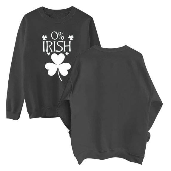 New & Trending!FUNUONY St Patricks Day Shirt Women's Witch of Destruction Print Hoodless Sweatshirt Dark Gray XXL