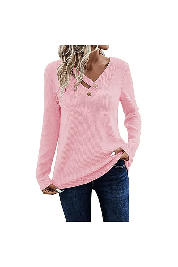 New & Trending Fashion Pohista Womens Tops Plus Size Work Womens Long Sleeved Shirts Woman's Blouse for Work My Cart Items Today Cheap Spring Tops