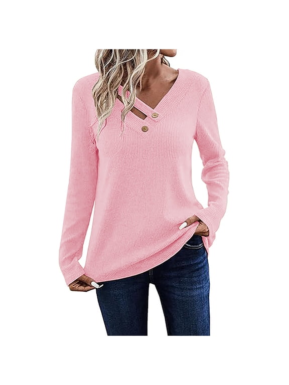 New & Trending Fashion Pohista Womens Tops Plus Size Work Womens Long Sleeved Shirts Woman's Blouse for Work My Cart Items Today Cheap Spring Tops