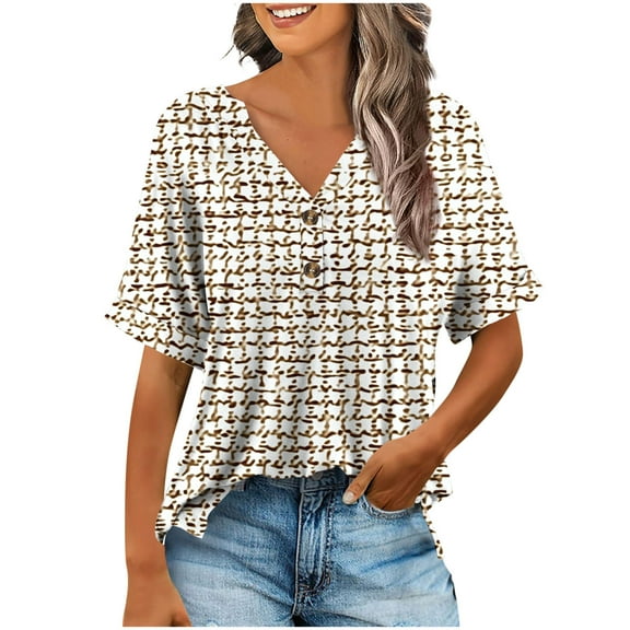 New & Trending Fashion Pohista Cotton Tops for Women Casual Summer Womens Oversized Tee Shirts Cotton Women's Blouses Casual Short Sleeve Blouses for Women Business Casual my items ordered Gifts