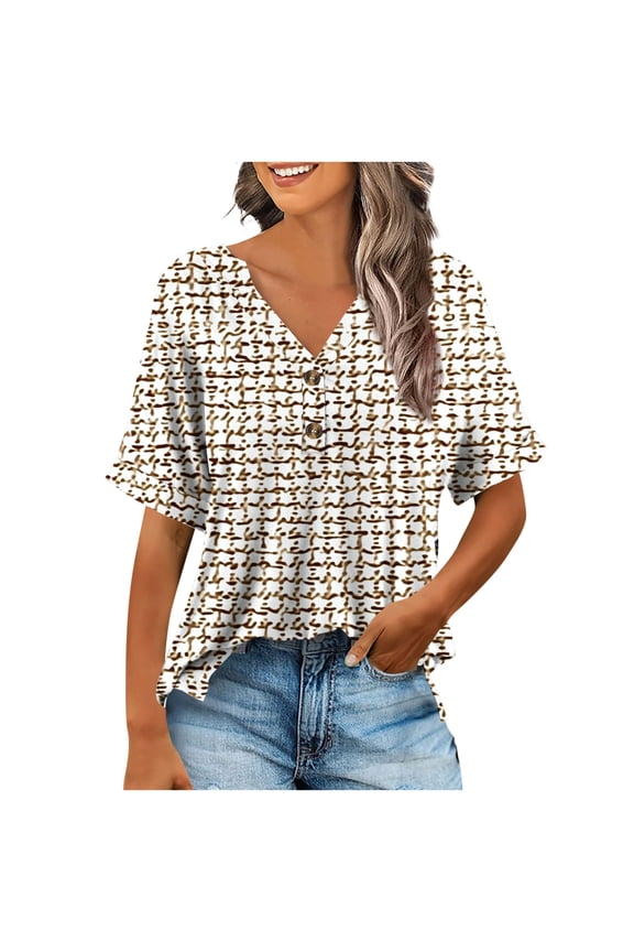 New & Trending Fashion Pohista Cotton Tops for Women Casual Summer Womens Oversized Tee Shirts Cotton Women's Blouses Casual Short Sleeve Blouses for Women Business Casual my items ordered Gifts