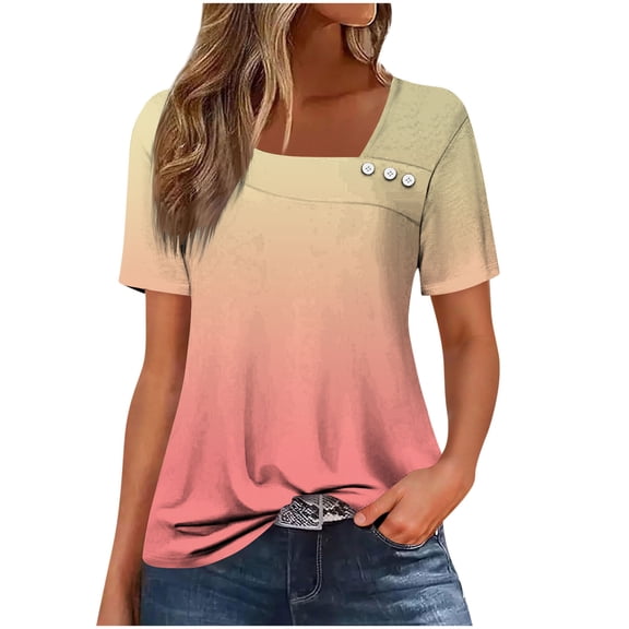 New & Trending Fashion Pohista Women Tops Summer Womens T Shirts Casual Lightweight Tops & Blouses Short Sleeve Tunic Tops for Women Loose Fit order Gifts for Women