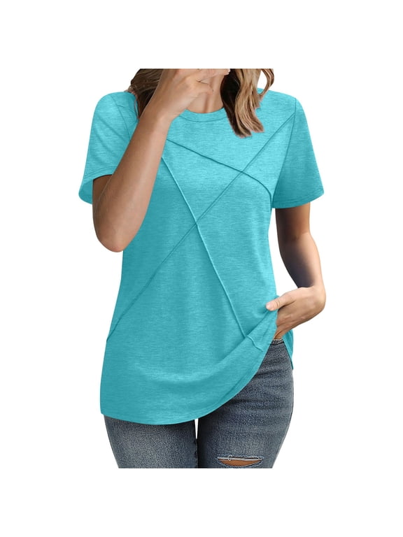 New & Trending Fashion Pohista Womens Work Tops with Sleeves V Neck T Shirts for Women Blouses Casual Short Sleeve Tunic Tops for Women Loose Fit my recent orders Gifts for Women