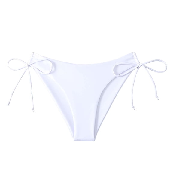 New & Trending NMMUED Bikini Bottoms for Women, String Bikini Underwear for Women, Bathing Suit Bottoms for Women, Women Beach Fashion, Full Coverage Bikini Bottom, White XL