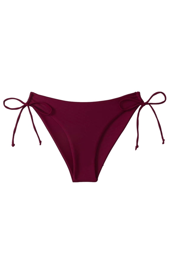 New & Trending NMMUED Bikini Bottoms for Women, String Bikini Underwear for Women, Bathing Suit Bottoms for Women, Women Beach Fashion, Full Coverage Bikini Bottom, Wine XL
