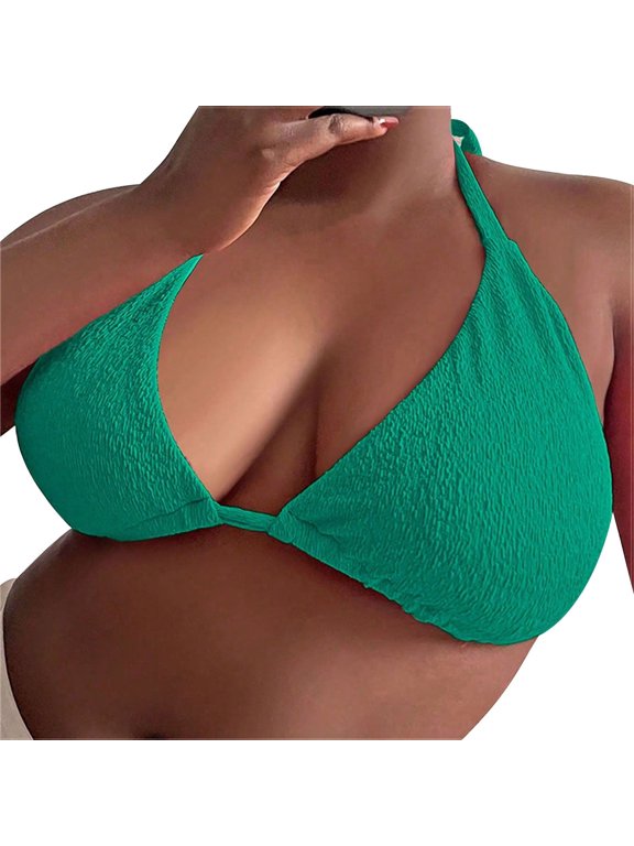 New & Trending NMMUED Bikini Top, Bathing Suit Tops for Women, Triangle Bikini Top, Push Up Bikini Top, Micro Bikini Top, Green L