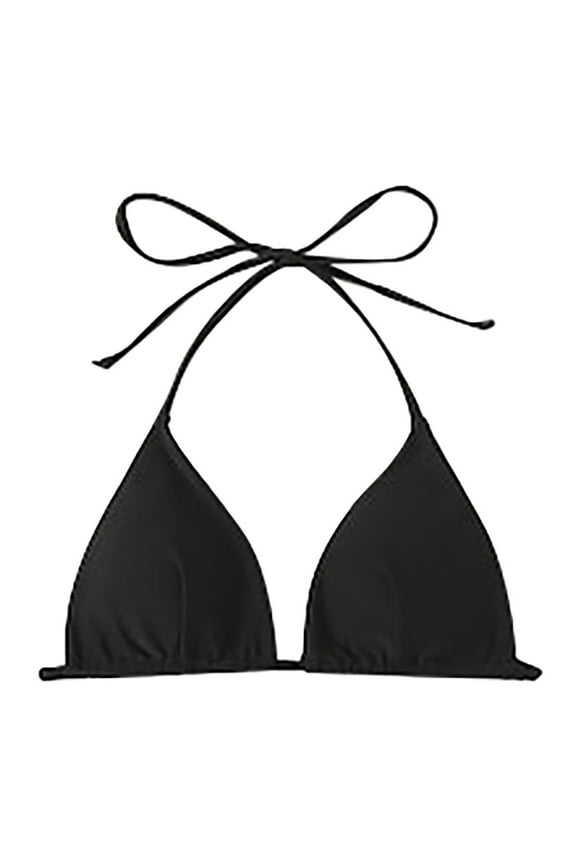 New & Trending NMMUED Bikini Top, Bathing Suit Tops for Women, Triangle Bikini Top, String Bikini, Halter Bikini Top, Black S