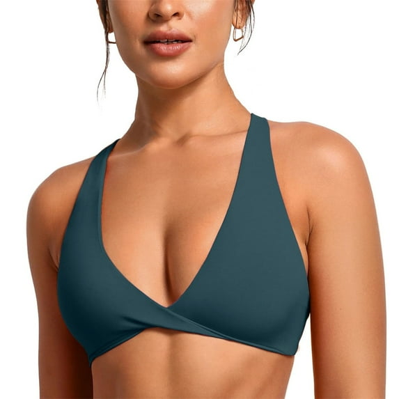 New & Trending NMMUED Bikini Tops for Women, Bathing Suit Top, Triangle Bikini Top, Push Up Bikini Top, Padded Bikini Top, Green M