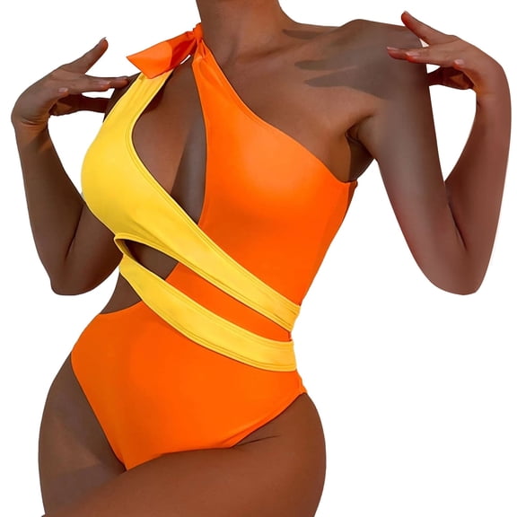 New & Trending NMMUED One Piece Swimsuit, Cut Out One Piece Swimsuit Women, One Shoulder Swimsuits for Women, Cutout One Piece Swimsuit Women, Monokini Swimsuits for Women, Red XL