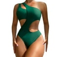 thumbnail image 1 of New & Trending NMMUED One-piece Swimsuits for Women, Cut Out One Piece Swimsuit Women, One Shoulder Swimsuits for Women, Women Beach Fashion, Monokini Swimsuits for Women, Green 2 XL, 1 of 7