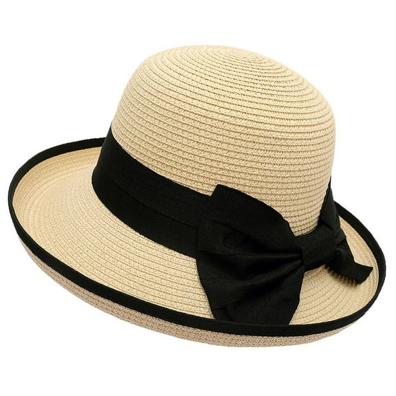Uooqdmx Derby Hats for Women, Dress Hats for Women, Panama Hats, Hat Sun Beach Summer Girls Fashion Outdoor Baseball Caps, Church Hats for Women, Beige One Size
