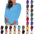 thumbnail image 1 of New & Trending for Spring Sawvnm Women's Fashion Solid Loose Long Sleeve T-shirt Pullover Tops for Women, 1 of 7