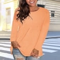 thumbnail image 1 of New & Trending for Spring Sawvnm Women's Fashion Solid Loose Long Sleeve T-shirt Pullover Tops for Women, 1 of 6